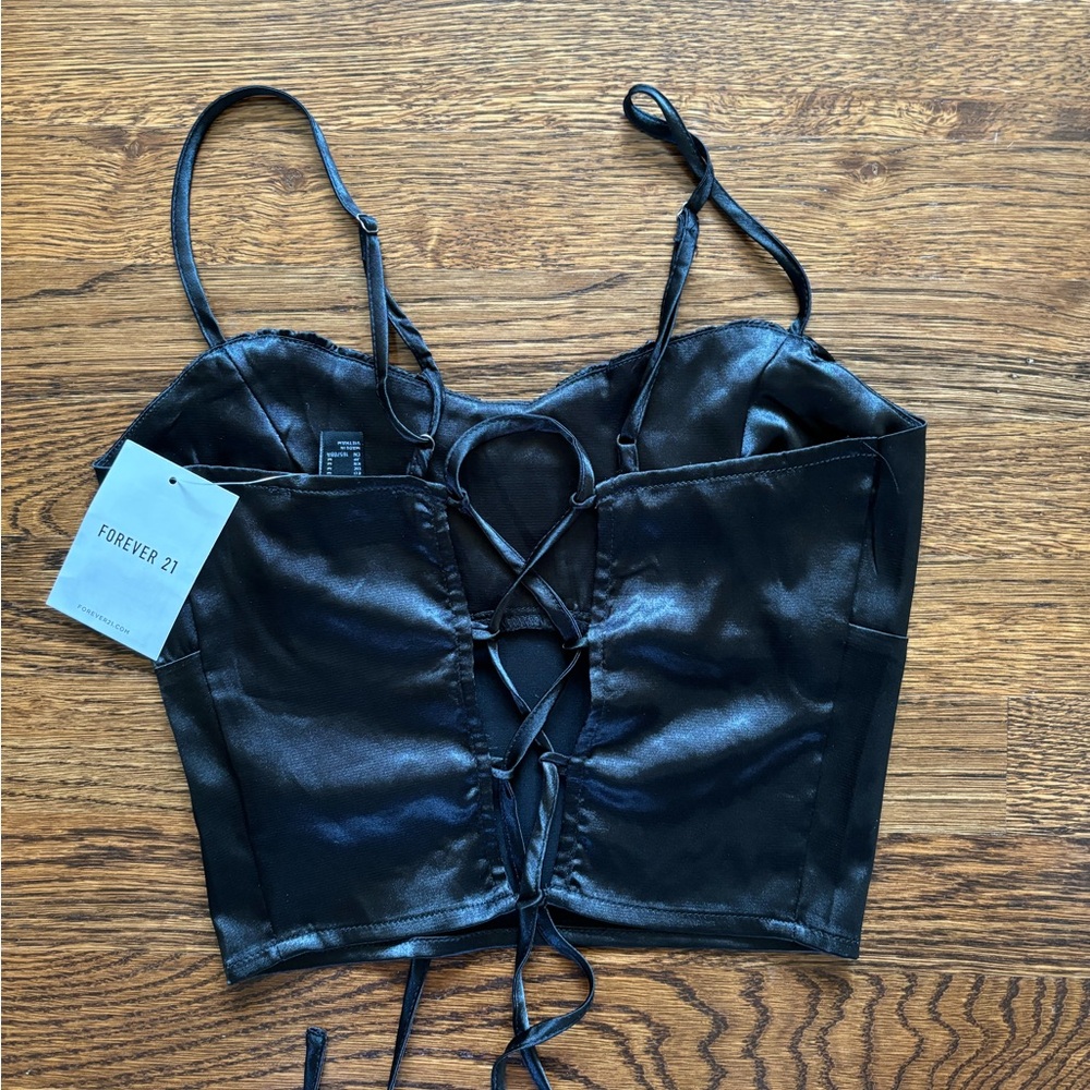 Black silky cami